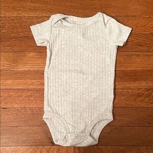 Carters Gray Ribbed Kids One Piece